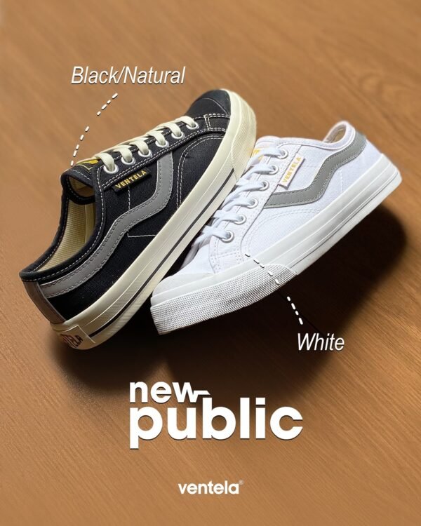 Sepatu Ventela New Public Low Black Natural ⁣ White