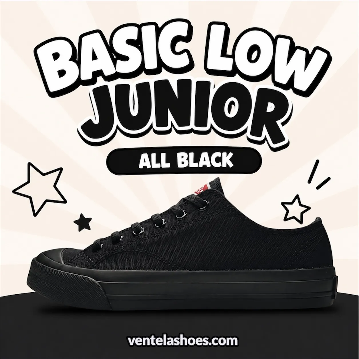 Ventela Basic Low Junior All Black