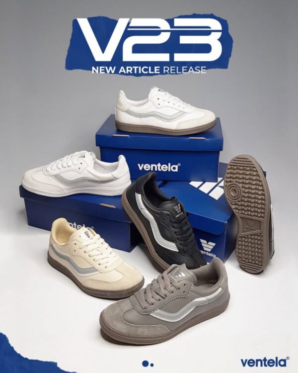 Ventela V23 Low sneakers abu putih sepatu sekolah casual unisex