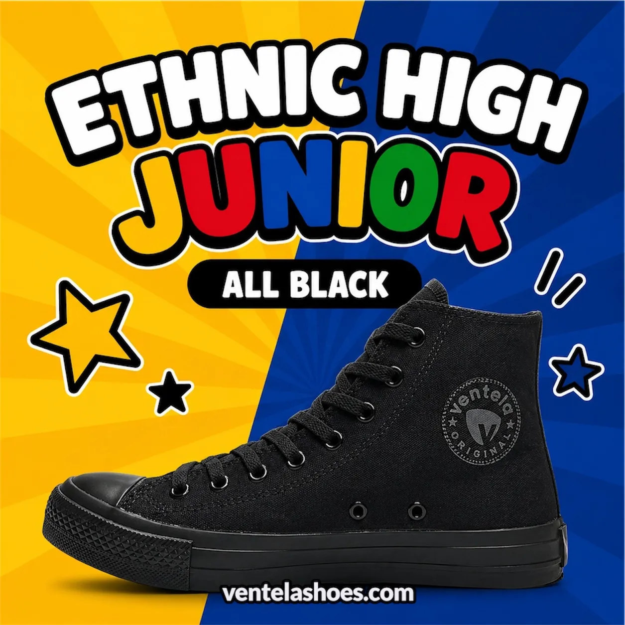 Ventela Ethnic High Junior All Black