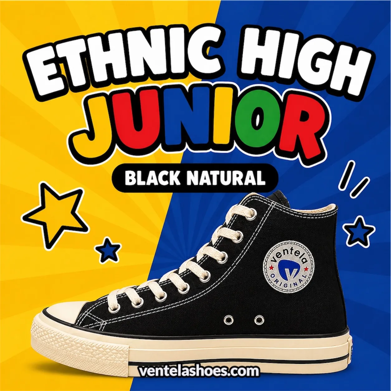 Ventela Ethnic High Junior Black Natural