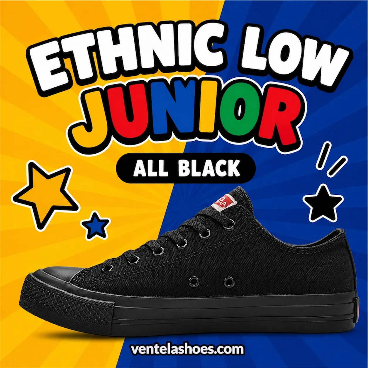 Ventela Ethnic Low Junior All Black