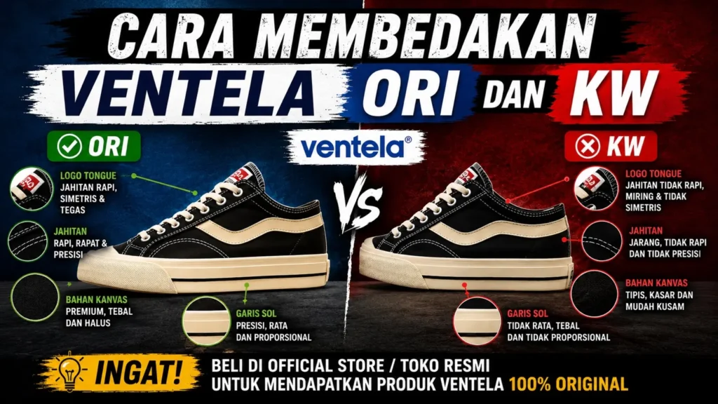 cara membedakan Ventela ORI vs KW